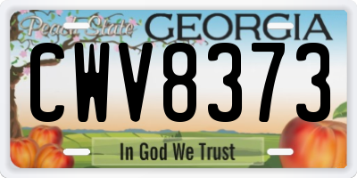 GA license plate CWV8373