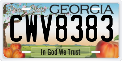 GA license plate CWV8383