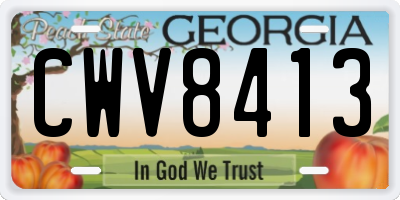 GA license plate CWV8413