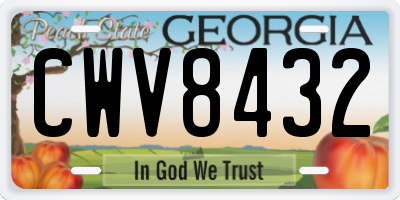 GA license plate CWV8432