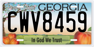 GA license plate CWV8459
