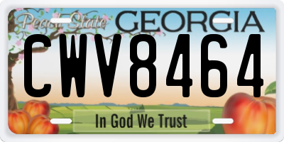 GA license plate CWV8464