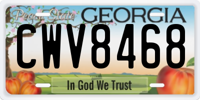 GA license plate CWV8468