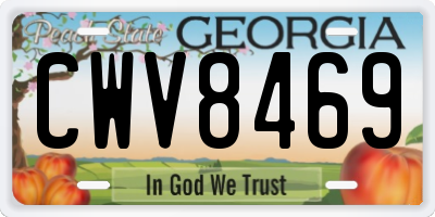 GA license plate CWV8469
