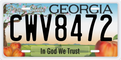 GA license plate CWV8472