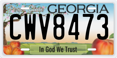 GA license plate CWV8473
