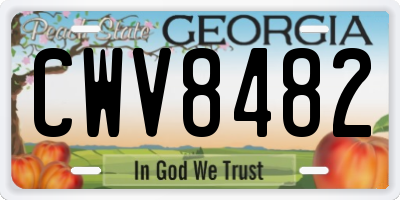 GA license plate CWV8482