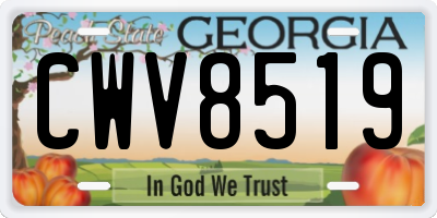 GA license plate CWV8519