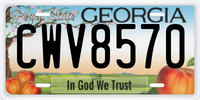 GA license plate CWV8570