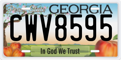 GA license plate CWV8595