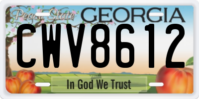GA license plate CWV8612