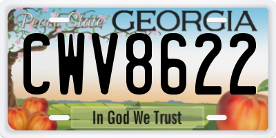 GA license plate CWV8622