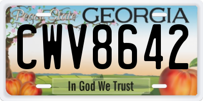 GA license plate CWV8642