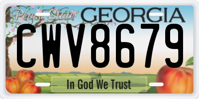 GA license plate CWV8679