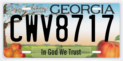 GA license plate CWV8717