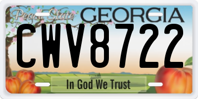 GA license plate CWV8722