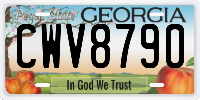 GA license plate CWV8790