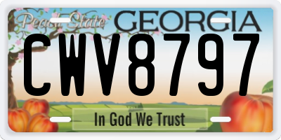 GA license plate CWV8797