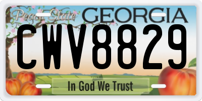 GA license plate CWV8829