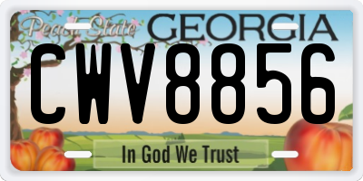 GA license plate CWV8856