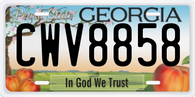 GA license plate CWV8858