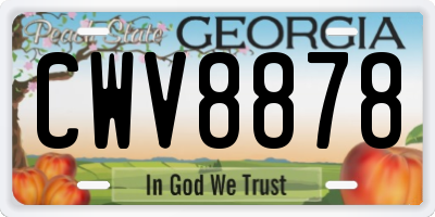 GA license plate CWV8878