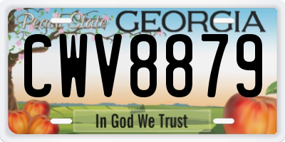 GA license plate CWV8879