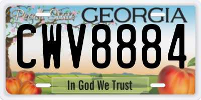 GA license plate CWV8884