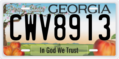 GA license plate CWV8913