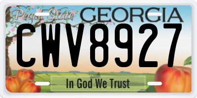 GA license plate CWV8927