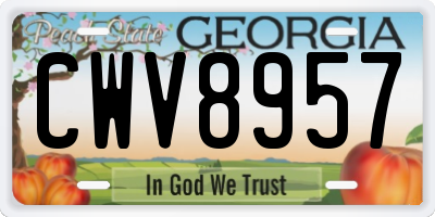 GA license plate CWV8957