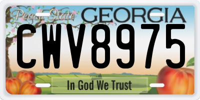 GA license plate CWV8975
