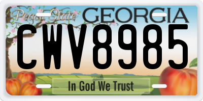 GA license plate CWV8985