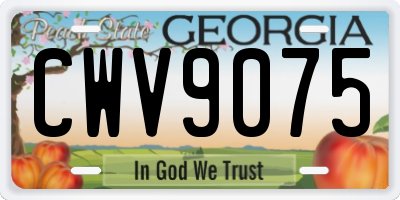 GA license plate CWV9075