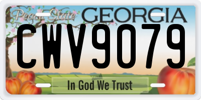 GA license plate CWV9079