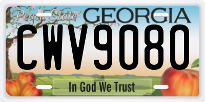 GA license plate CWV9080