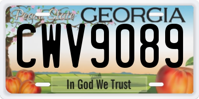 GA license plate CWV9089