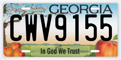 GA license plate CWV9155