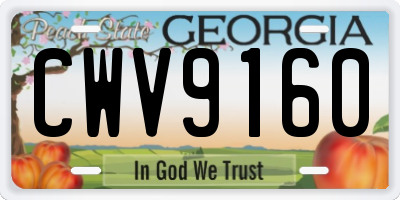 GA license plate CWV9160