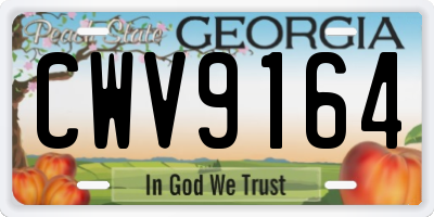 GA license plate CWV9164