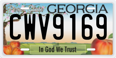 GA license plate CWV9169