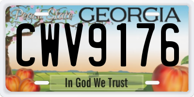 GA license plate CWV9176