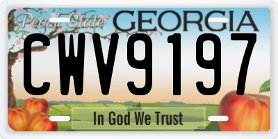 GA license plate CWV9197