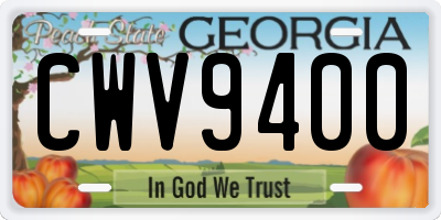 GA license plate CWV9400