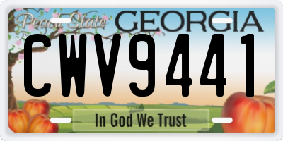 GA license plate CWV9441