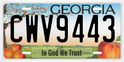 GA license plate CWV9443
