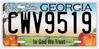GA license plate CWV9519