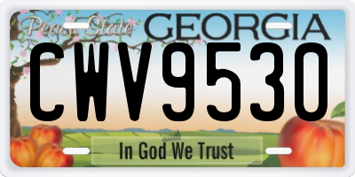 GA license plate CWV9530