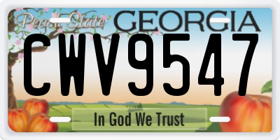 GA license plate CWV9547