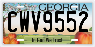 GA license plate CWV9552